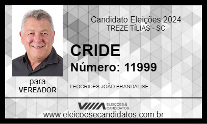 Candidato CRIDE 2024 - TREZE TÍLIAS - Eleições