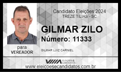 Candidato GILMAR ZILO 2024 - TREZE TÍLIAS - Eleições