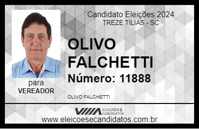 Candidato OLIVO FALCHETTI 2024 - TREZE TÍLIAS - Eleições