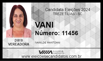 Candidato VANI 2024 - TREZE TÍLIAS - Eleições