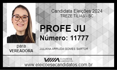 Candidato PROFE JU 2024 - TREZE TÍLIAS - Eleições