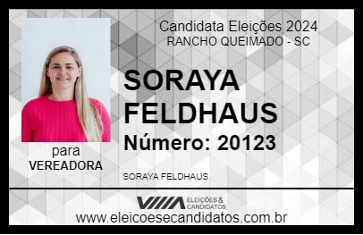 Candidato SORAYA FELDHAUS 2024 - RANCHO QUEIMADO - Eleições