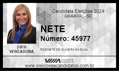 Candidato NETE 2024 - GRAVATAL - Eleições