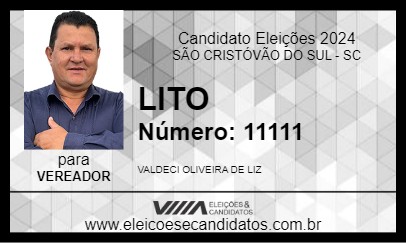 Candidato LITO 2024 - SÃO CRISTÓVÃO DO SUL - Eleições