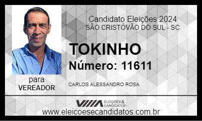 Candidato TOKINHO 2024 - SÃO CRISTÓVÃO DO SUL - Eleições