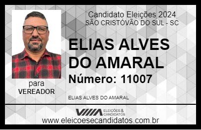 Candidato ELIAS ALVES DO AMARAL 2024 - SÃO CRISTÓVÃO DO SUL - Eleições