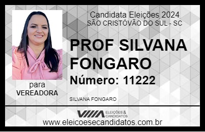 Candidato PROF SILVANA FONGARO 2024 - SÃO CRISTÓVÃO DO SUL - Eleições