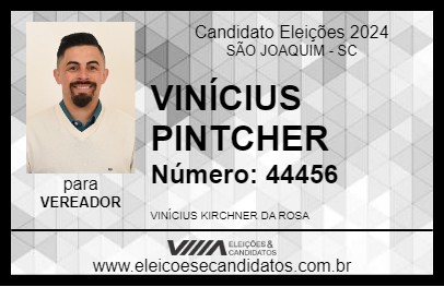 Candidato VINÍCIUS PINTCHER  2024 - SÃO JOAQUIM - Eleições