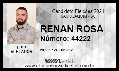 Candidato RENAN ROSA  2024 - SÃO JOAQUIM - Eleições