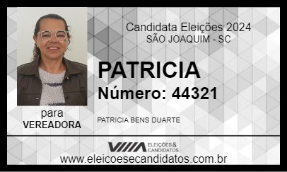 Candidato PATRICIA 2024 - SÃO JOAQUIM - Eleições