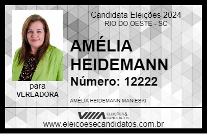 Candidato AMÉLIA HEIDEMANN 2024 - RIO DO OESTE - Eleições