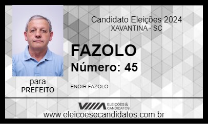 Candidato FAZOLO 2024 - XAVANTINA - Eleições