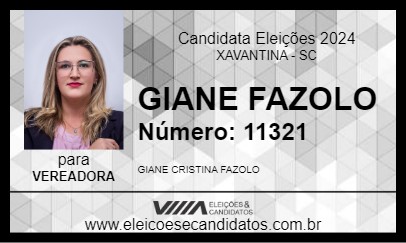 Candidato GIANE FAZOLO 2024 - XAVANTINA - Eleições