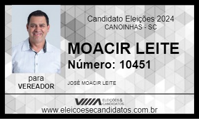 Candidato MOACIR LEITE 2024 - CANOINHAS - Eleições