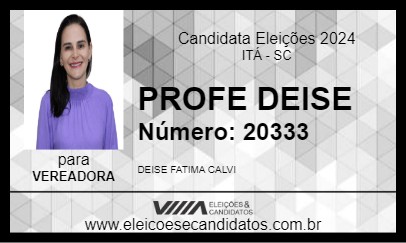 Candidato PROFE DEISE 2024 - ITÁ - Eleições