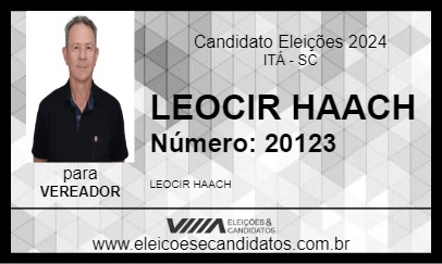 Candidato LEOCIR HAACH 2024 - ITÁ - Eleições