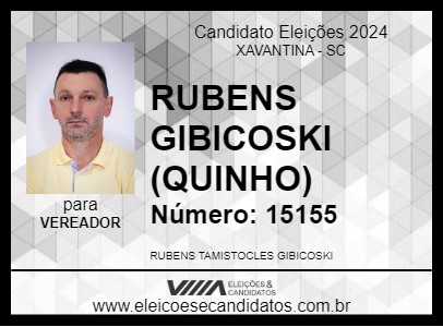 Candidato RUBENS GIBICOSKI (KINHO) 2024 - XAVANTINA - Eleições