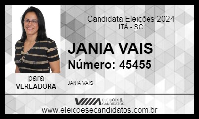 Candidato JANIA VAIS 2024 - ITÁ - Eleições