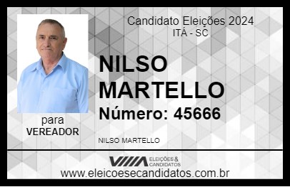 Candidato NILSO MARTELLO 2024 - ITÁ - Eleições