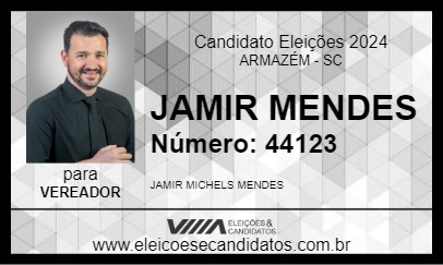 Candidato JAMIR MENDES 2024 - ARMAZÉM - Eleições