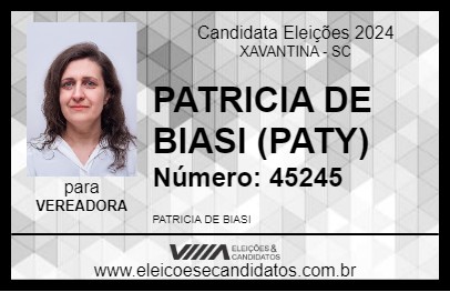 Candidato PATRICIA DE BIASI (PATY) 2024 - XAVANTINA - Eleições