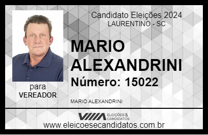 Candidato MARIO ALEXANDRINI 2024 - LAURENTINO - Eleições