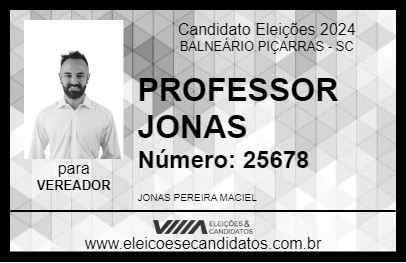 Candidato PROFESSOR  JONAS 2024 - BALNEÁRIO PIÇARRAS - Eleições