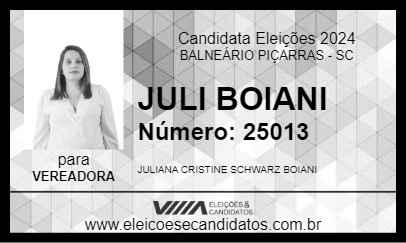 Candidato JULI BOIANI 2024 - BALNEÁRIO PIÇARRAS - Eleições