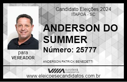 Candidato ANDERSON DO SUMMER 2024 - ITAPOÁ - Eleições