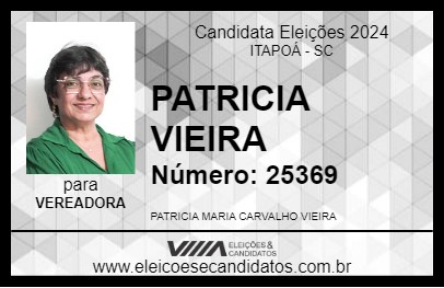 Candidato PATRICIA VIEIRA 2024 - ITAPOÁ - Eleições