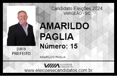 Candidato AMARILDO PAGLIA 2024 - VARGEÃO - Eleições