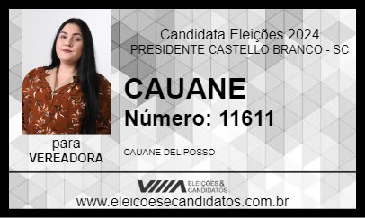 Candidato CAUANE 2024 - PRESIDENTE CASTELLO BRANCO - Eleições