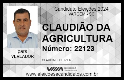 Candidato CLAUDIÃO DA AGRICULTURA 2024 - VARGEM - Eleições