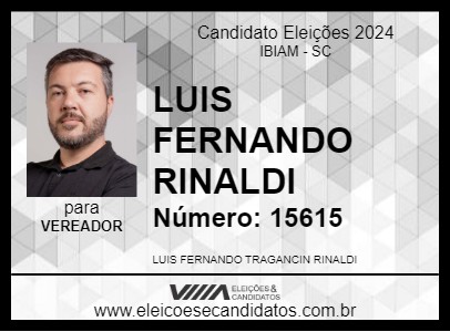 Candidato LUIS FERNANDO RINALDI 2024 - IBIAM - Eleições