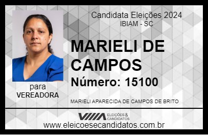 Candidato MARIELI DE CAMPOS 2024 - IBIAM - Eleições