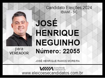 Candidato JOSÉ HENRIQUE NEGUINHO 2024 - IBIAM - Eleições