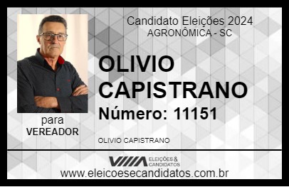 Candidato OLIVIO CAPISTRANO 2024 - AGRONÔMICA - Eleições