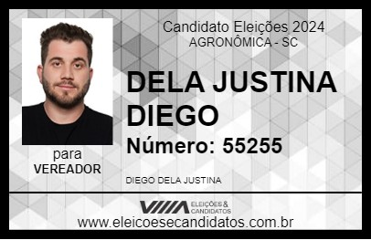 Candidato DELA JUSTINA DIEGO 2024 - AGRONÔMICA - Eleições