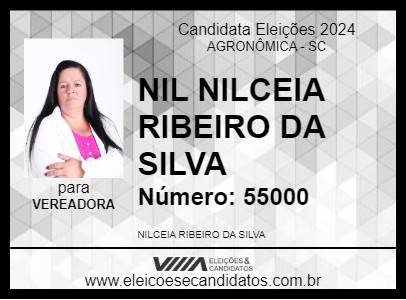 Candidato NIL NILCEIA RIBEIRO DA SILVA 2024 - AGRONÔMICA - Eleições