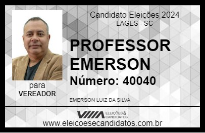 Candidato PROFESSOR EMERSON 2024 - LAGES - Eleições