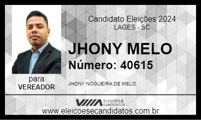 Candidato JHONY MELO 2024 - LAGES - Eleições