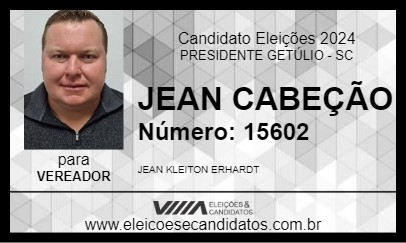 Candidato JEAN CABEÇÃO 2024 - PRESIDENTE GETÚLIO - Eleições