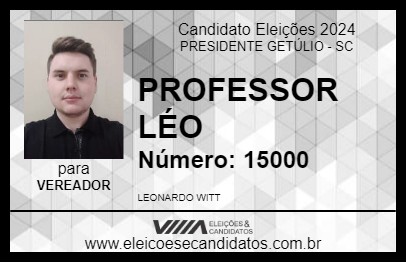 Candidato PROFESSOR LÉO 2024 - PRESIDENTE GETÚLIO - Eleições