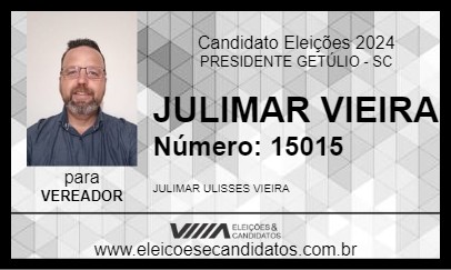 Candidato JULIMAR VIEIRA 2024 - PRESIDENTE GETÚLIO - Eleições