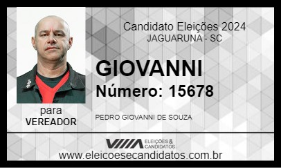 Candidato GIOVANNI 2024 - JAGUARUNA - Eleições