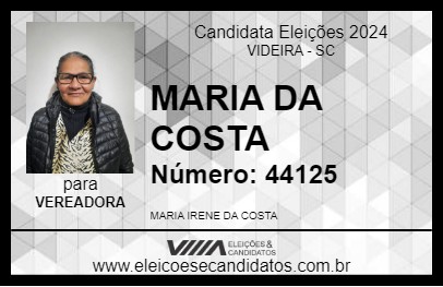 Candidato MARIA DA COSTA 2024 - VIDEIRA - Eleições