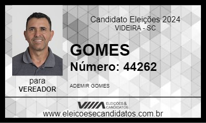 Candidato GOMES 2024 - VIDEIRA - Eleições