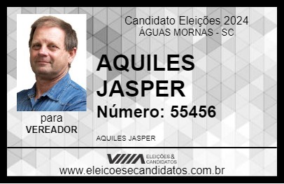 Candidato AQUILES JASPER 2024 - ÁGUAS MORNAS - Eleições