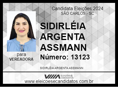 Candidato SIDIRLÉIA ARGENTA ASSMANN 2024 - SÃO CARLOS - Eleições