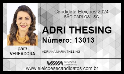 Candidato ADRI THESING 2024 - SÃO CARLOS - Eleições